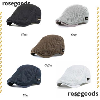 Rosegoods1 Newsboy หมวกเบเร่ต์ ระบายอากาศ เรียบง่าย