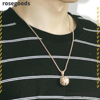 Rosegoods1 สร้อยคอบาสเก็ตบอล คุณภาพสูง ของขวัญผู้ชาย สร้อยคอเครื่องประดับ