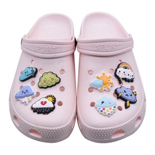 จี้การ์ตูน Typhoon Sun Crocs Jibbitz Charm Rainstorm Sunny Jibits Weather Jibitz สําหรับตกแต่งรองเท้าเด็ก