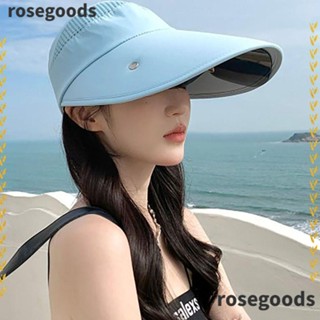 Rosegoods1 หมวกปีกกว้าง กันแดด เปิดด้านบน อเนกประสงค์ เหมาะกับฤดูร้อน สําหรับขี่จักรยาน