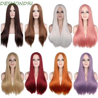 Desmondri วิกผมยาวตรง สีน้ําตาลปุย วิกคอสเพลย์ มองไม่เห็น สําหรับผู้หญิง