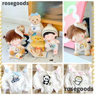 Rosegoods1 ชุดเดรส ลายการ์ตูนสัตว์ ขนาด 10 ซม. 20 ซม. แบบเปลี่ยน สําหรับตกแต่งบ้านตุ๊กตา