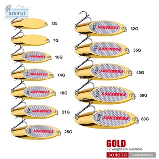 [szsirui] เหยื่อตกปลาน้ําจืด น้ําเค็ม 82.5 มม. สีทอง สําหรับตกปลา 5 ชิ้น