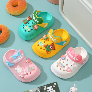 รองเท้าแตะ Crocs พื้นนิ่ม กันลื่น ระบายอากาศได้ดี ลายการ์ตูน แฟชั่นฤดูร้อน สําหรับเด็กผู้หญิง