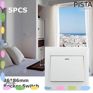 Pista สวิตช์โยกไฟติดผนัง ทนทาน 86*86 มม. 5 ชิ้น