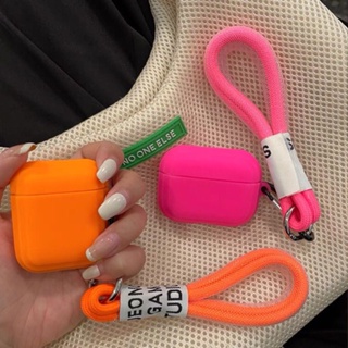 เคสซิลิโคนเรืองแสง พร้อมสายคล้องมือ สําหรับป้องกันหูฟัง บลูทูธ airpods 2