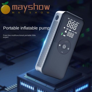 Mayshow เครื่องปั๊มลมยางจักรยานไฟฟ้า แบบพกพา จอแสดงผล LED