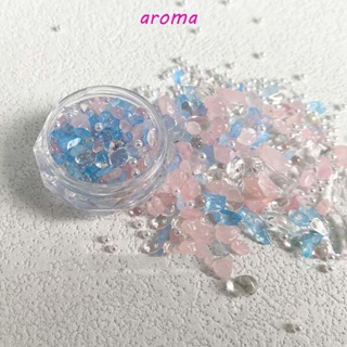 Aroma อัญมณีคริสตัล เพชรเทียม AB แวววาว ไม่สม่ําเสมอ คละแบบ สําหรับตกแต่งเล็บ DIY