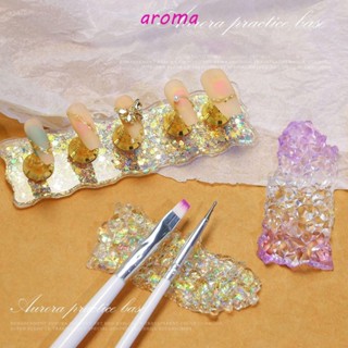 Aroma ชั้นวางเล็บปลอม แบบแม่เหล็ก สไตล์เกาหลี สําหรับฝึกทําเล็บ