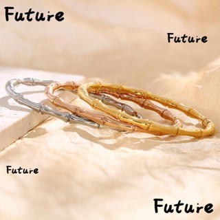 Future สร้อยข้อมือ กําไลข้อมือไม้ไผ่ ขนาดเล็ก สีเงิน ทอง สเตนเลส เครื่องประดับแฟชั่น สําหรับผู้หญิง