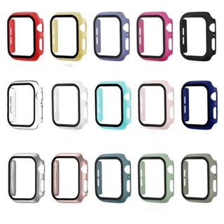 กระจกนิรภัย พร้อมเคส สําหรับ Apple Watch Series 8 7 45 มม. 41 มม. iWatch Series 6 5 4 3 2 SE 40 มม. 44 มม. 44 มม. 38 มม.