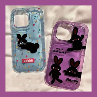 เคสโทรศัพท์ซิลิโคน TPU ใส แบบนิ่ม ลายกระต่ายน่ารัก กันกระแทก สําหรับ IPhone 14 13 11 12 Pro XS Max X XR 7 8 Plus