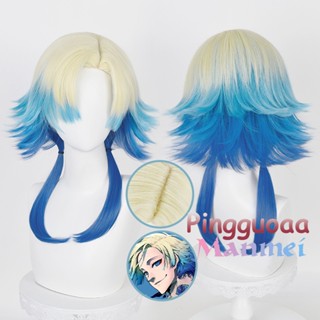 Manmei Anime Blue Lock Michael Kaiser Cosplay Wig 55cm Mixed Color Wigs Heat Resistant Synthetic Hair Halloween Party