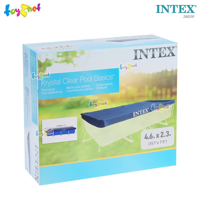 อุปกรณ์เล่นน้ำ Intex ผ้าคลุมสระเฟรมพูล สี่เหลี่ยม 4.6x2.3 ม. รุ่น 28039