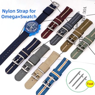 สายนาฬิกาข้อมือ ผ้าแคนวาส ขนาด 20 มม. สําหรับ Omega Swatch Moon Co-branded Planet Series MoonSwatch