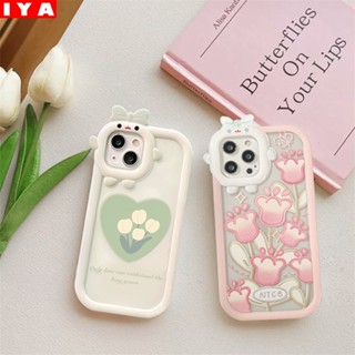 เคสโทรศัพท์มือถือ ซิลิโคนนุ่ม ลายดอกทิวลิป ผีเสื้อ สําหรับ Redmi Note 11 Pro Note 11S 10C 10A 10 9C 9A 9T 9 Note 10 5G 10s Note9 Note8 Poco X3 NFC M3