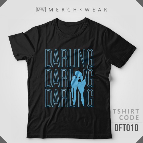 VBเสื้อขาว ชุดเซ็ต 2 ชิ้น เสื้อวินเทจชาย - เดลฟีเนียม Franxx -- ที่รักใน Franxx Tshirt (DFT010)