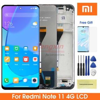 หน้าจอ 6.5 นิ้ว สําหรับ Xiaomi Redmi Note 11 4G 21121119Sc หน้าจอสัมผัสดิจิทัล Lcd พร้อมกรอบ แบบเปลี่ยน สําหรับ Redmi Note 11 4G