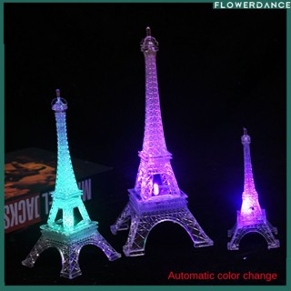 [ใหม่เอี่ยม] ใหม่ Luminous Paris Eiffel Tower รุ่นเดสก์ท็อปอุปกรณ์เสริมอะคริลิค Creative Night Light หัตถกรรม Wrought Iron Craft ของเล่นแฟลช Flowerdance
