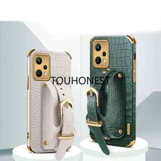 เคส OPPO Realme C35 เคส Realme C21Y Cover Realme C25Y Case Realme C33 เคส Realme 10 Pro Plus Case Realme 9i Case เคสโทรศัพท์มือถือหนังจระเข้ แบบนิ่ม กันกระแทก พร้อมสายคล้อง สําหรับ