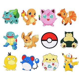 Pokemon สติกเกอร์ปักครอสสติตช์ ลายการ์ตูน 5D แฮนด์เมด ของเล่นเสริมการเรียนรู้เด็ก DIY