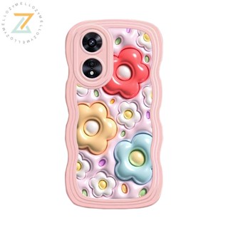 เคส VIVO V27E V27 V23 V23E Y22 Y22S Y12 Y12S Y20 Y21 Y33S T1X Y30 Y15 Y16 Y12A Y85 Y72 Y20S Y11S Y21A Y50 Y20A Y91C Y1S V20 Pro เคสโทรศัพท์ซิลิโคนลายดอกไม้สามมิติคลื่นสามมิติ