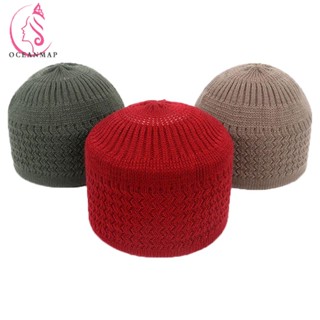 Oceanmap หมวกละหมาด มุสลิม เข้ากับทุกการแต่งกาย สําหรับผู้หญิง ฤดูใบไม้ร่วง Kippah Homme หมวกผู้ชาย หมวกถัก