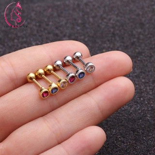 ต่างหูเพทายสแตนเลสรูปหัวใจ waterdrop stud earrings