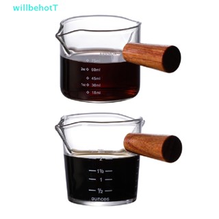 [WillbehotT] แก้วตวงกาแฟเอสเปรสโซ่ ปากคู่ ทนความร้อน [ใหม่]