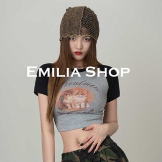 EMILIA SHOP  เสื้อยืด เสื้อครอป เสื้อผ้าแฟชั่นผู้หญิง สไตล์เกาหลี 2023 ใหม่  สวยงาม รุ่นใหม่ Stylish ins A29J0WX 36Z230909