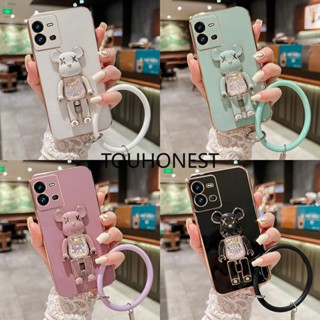 เคส Vivo V25 เคส Vivo Y01 เคส Vivo Y15S เคส Vivo Y15A Case Vivo V20 Pro Case Vivo Y19 Y5S Case Vivo Y21 Y21T Y33S Case Vivo X9 X9S Case Soft TPU Anime Cartoon Cute Kaws Bear Stand With Ring Phone Case Casing Cover Cases TT โทรศัพท์มือถือ แบบนิ่ม