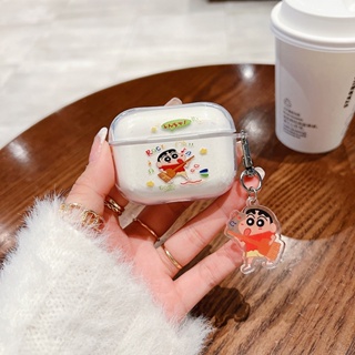 เคสหูฟังบลูทูธไร้สาย TPU นิ่ม แบบใส ลายการ์ตูนชินจัง สําหรับ Airpods 1 2 3 nd Airpods Pro