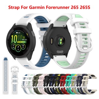 สายนาฬิกาข้อมือซิลิโคน 18 มม. 20 มม. 22 มม. สําหรับ Garmin Forerunner 265S 245 265 645 55 Venu 2 SQ SQ2 vivomove 3S 4S