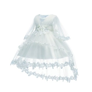 Gd31882 พร้อมส่งชุดเดรสออกงานเด็กสีขาว