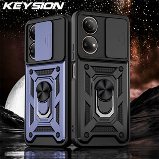 Keysion เคสโทรศัพท์มือถือ กันกระแทก กันรอยเลนส์กล้อง พร้อมแหวนขาตั้ง สําหรับ Honor X7 Huawei Honor X7