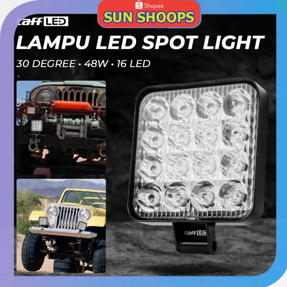 SUN SHOOPS - TaffiLED Floodlight LED Foglamp Car 30 องศา IP68 Cool White 48W - D841