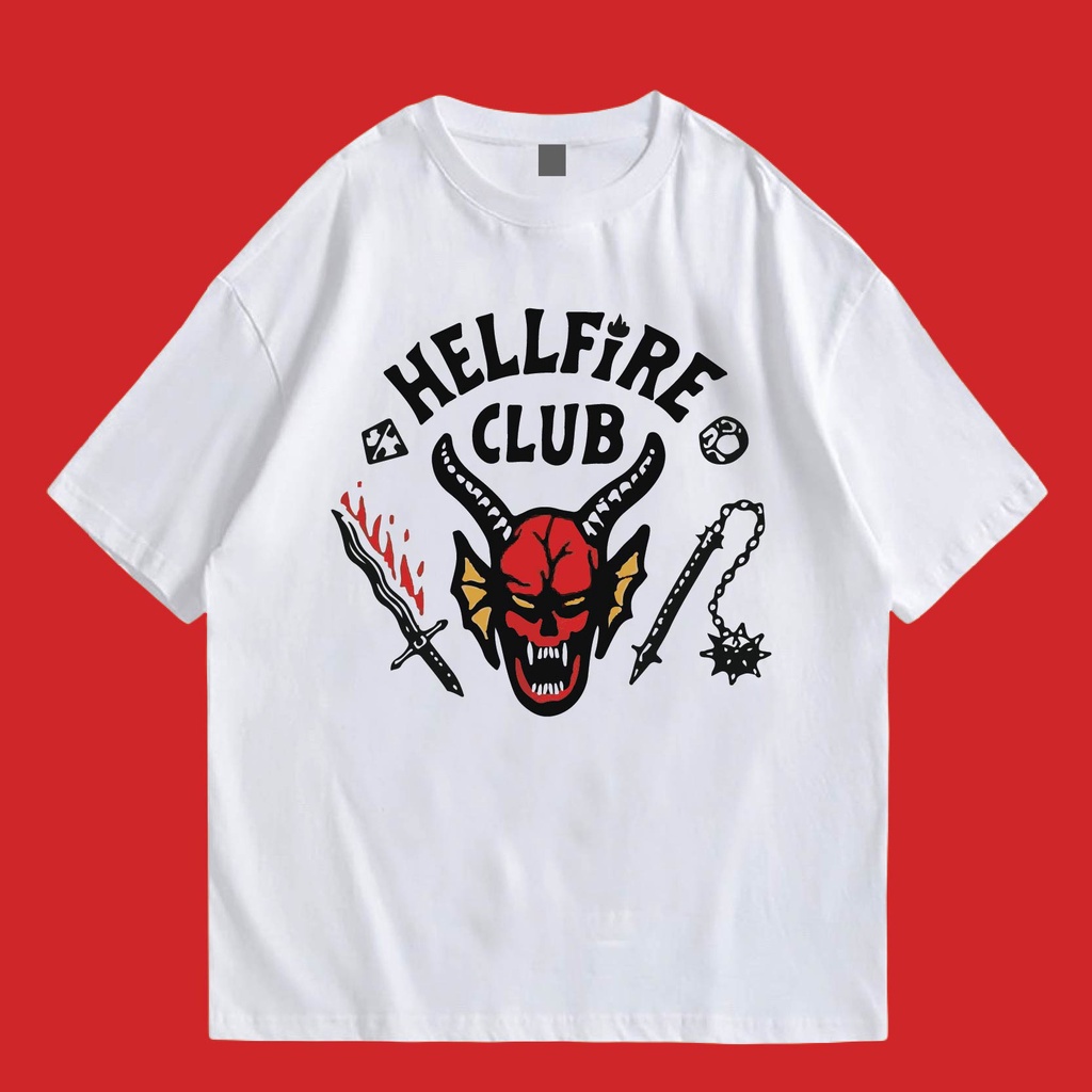 #ถูกสุด (🔥พร้อมส่งเสื้อเฮีย🔥) เสื้อ Hellfire stranger thingsผ้า Cotton 100 %