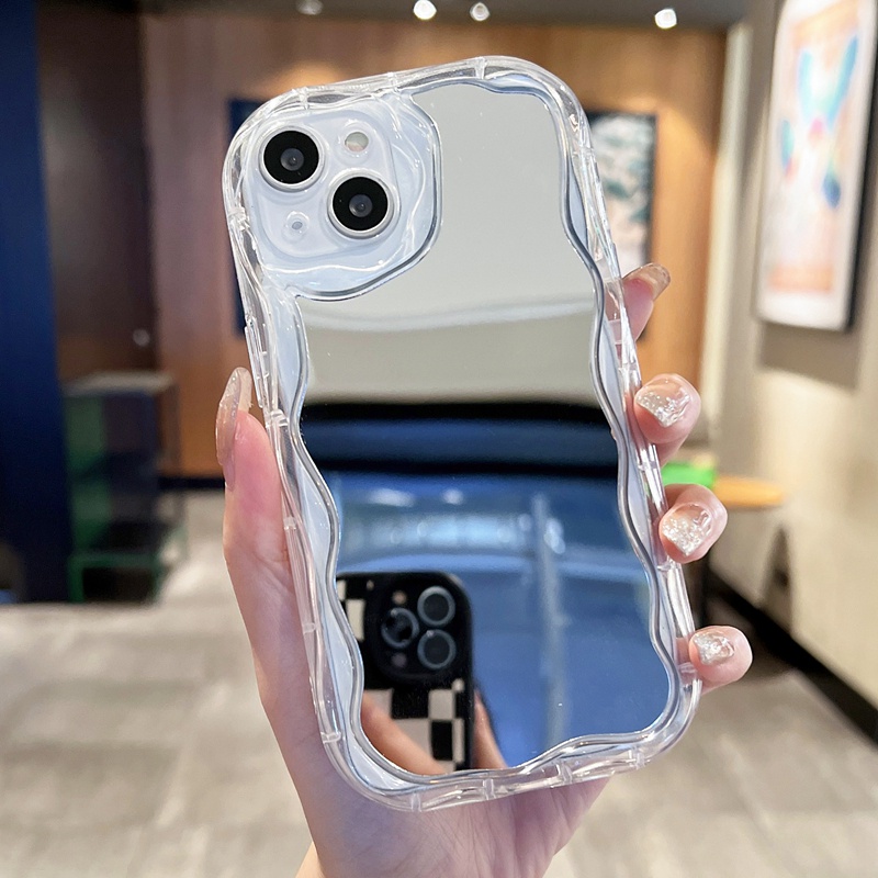 เคสโทรศัพท์ซิลิโคน TPU แบบนิ่ม มีกระจก สําหรับ Vivo V29 V27 V27e V25 V23 V23E V20 Pro X90 X80 X70 X60 X50 S1
