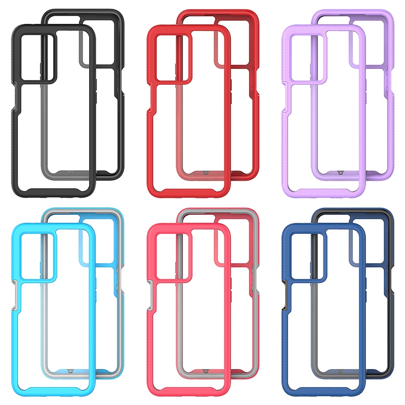 2in1 เคสป้องกันโทรศัพท์มือถือ แบบใส กันกระแทก 360 องศา สําหรับ OPPO A57 A57s A77 A95 A94 A74 A93 4G 5G ราคา ถูกที่สุด ดีลบีเคเค แกลเลอรีภาพที่ 2