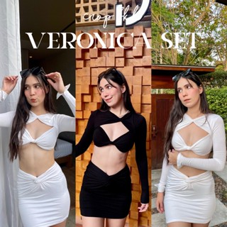 🤍Veronica Set🤍 เซต2ชิ้นสุดปัง เสื้อ+กระโปรง ใส่แล้วดูแพงอะไรเบอร์นี้ งานแขนยาว ดีเทลบอกเลยว่าสวยมากก