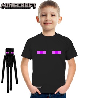 เสื้อยืด พิมพ์ลาย Minecraft Enderman สําหรับเด็กทุกเพศ