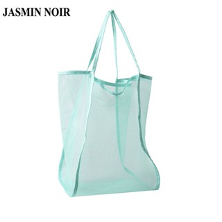 Jasmin NOIR กระเป๋าถือ กระเป๋าสะพายไหล่ ผ้าตาข่าย ฉลุลาย ขนาดใหญ่ เรียบง่าย สําหรับสตรี