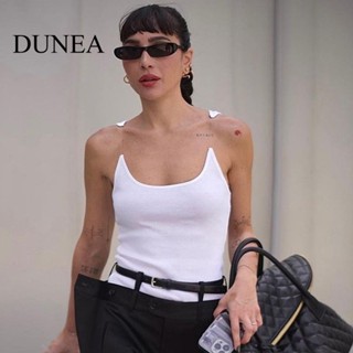 Dunea เสื้อกล้าม คอยู สีพื้น สําหรับผู้หญิง