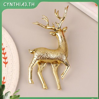 พลาสติกประดิษฐ์คริสต์มาสจำลอง Sika Deer Reindeer Fairy Tale Garden Props รูปปั้นสัตว์ Home Elk Shop ตู้แสดงเครื่องประดับ Cynthia