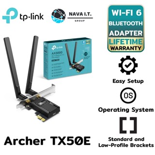 COINSคืน15%⚡FB9JMZV6⚡ TP-LINK ARCHER TX50E V2 AX3000 WI-FI 6 บลูทูธ 5.0 PCIE ADAPTER LIFETIME WARRANTY