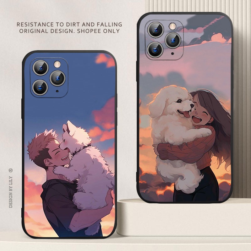 Oppo Reno 10X Zoom 8 7 6 5 4 3 2 Pro Z F 8T 5G Soft phone case cover matte casing for Dog hugging couple