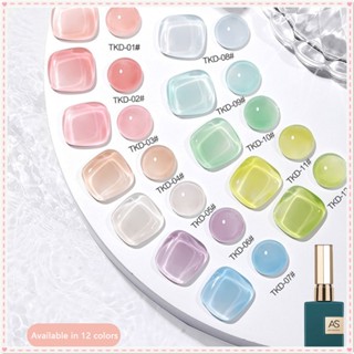 As Milk Jelly ยาทาเล็บเจลสีทึบฤดูร้อน Ice Penetrating Uv Led Phototherapy กาวเล็บสำหรับร้านทำเล็บ12สี Series 15Ml JOYFEEL