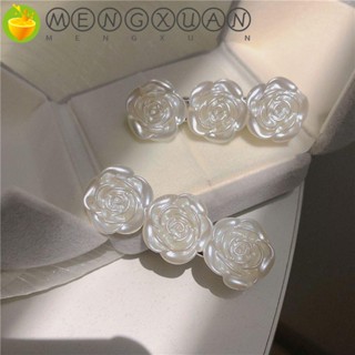 MENGXUAN New Hair Crab Clip Sweet Ponytail Holder Flower Hair Claw Women Hair Accessories Elegant Korean Camellia Flower Acrylic BB Clip