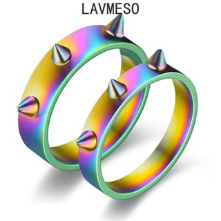 Lavmeso แหวนสเตนเลส สามแฉก สไตล์ฮิปฮอป ยุโรป อเมริกัน อินเทรนด์