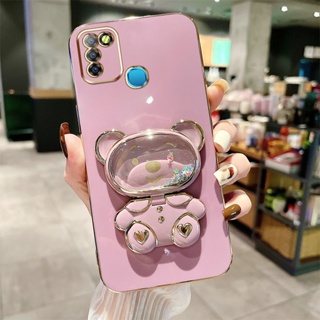 เคสโทรศัพท์ซิลิโคน TPU แบบนิ่ม ลายการ์ตูนหมี ป้องกันกล้อง สําหรับ Infinix Smart 5 X657 X657C Hot 10 Lite X657B